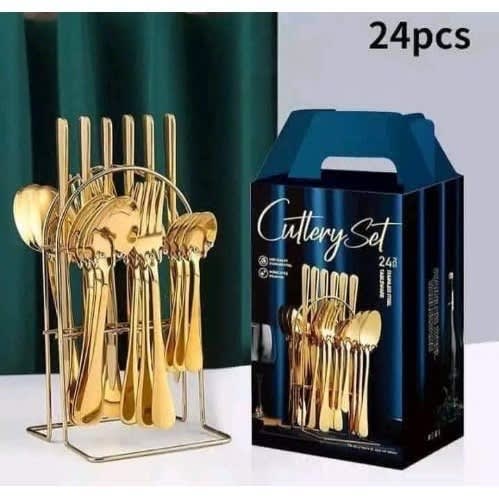 Cutlery Set - Gold -24 Pieces