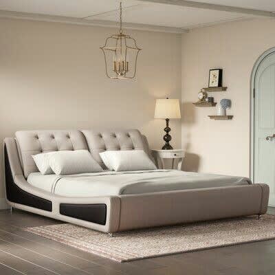 Jiffy Upholstered Bed - Beige