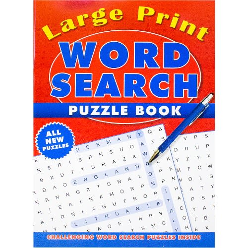 Large Print Word Search Puzzle Book Red