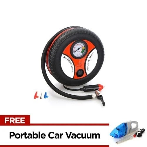 Air Compressor Tyre Pump + Inflator + Car Vacuum Cleaner