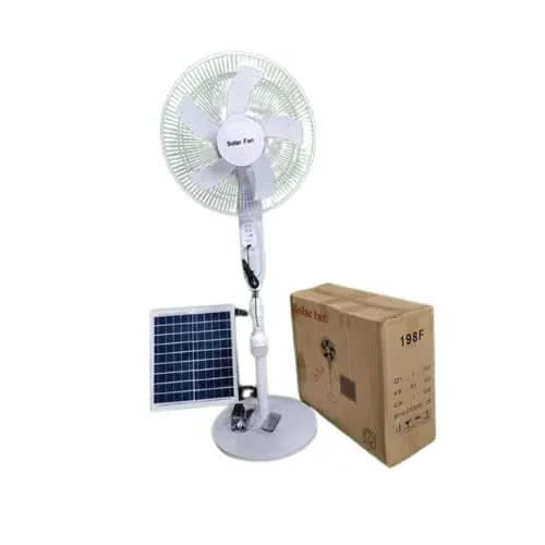 Ac/Dc Solar Standing Fan - 16'' With Bulb