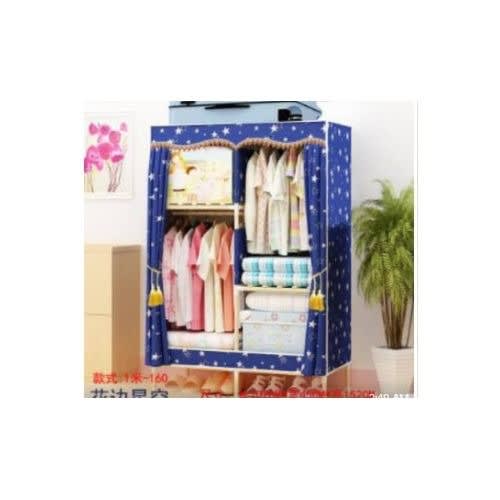 2 Column Wooden Mobile Wardrobe