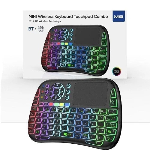 M9 Backlit Mini Wireless Keyboard Touchpad Remote Control