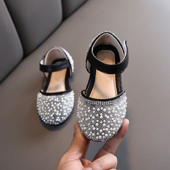 Sapphire Girl Shimmer Birthday Party Shoe - Black