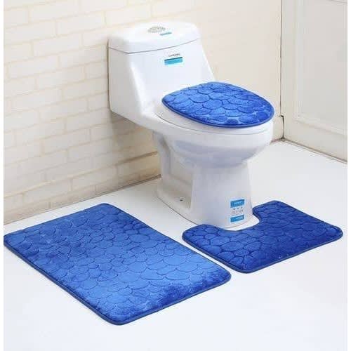 3-1n-1 Bathroom Rug- Blue