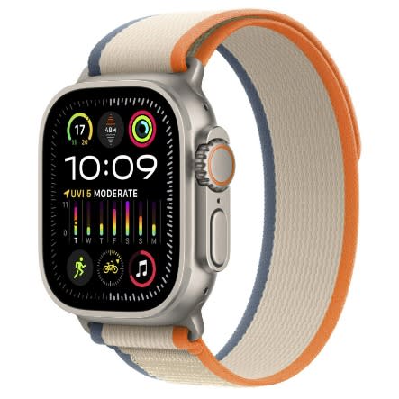 IWatch Ultra 2 Gps + Cellular 49mm Titanium Case With Orange/beige Trail Loop S/m