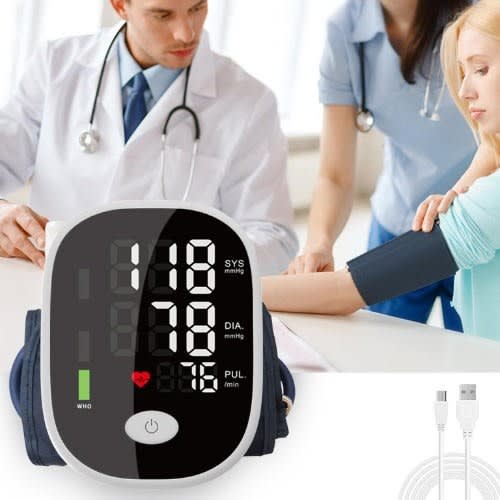 Blood Pressure Monitor Led Backlight Display Automatic Wrist Cuff Bp Machine With Case