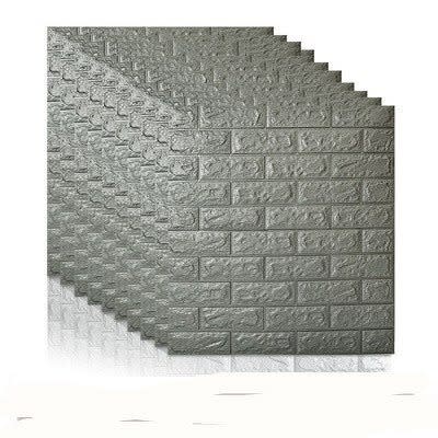 Adhesive 3d Xpe Foam Wallpaper Decor - 5pcs - Grey