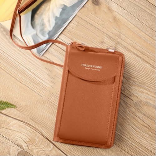 Classic Leather Mini Crossbody Handbagswallet-brown