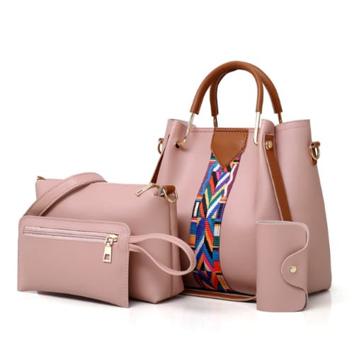 Leather Tote Handbag Set 4 In 1