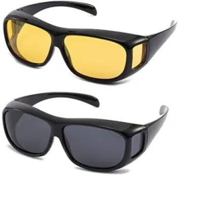 Night And Day Vision Enhancer Driving Glasses - 2 Pcs