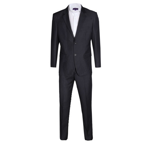2 Buttons Regular Stripe Men Suit-black/grey. Ms-4748-