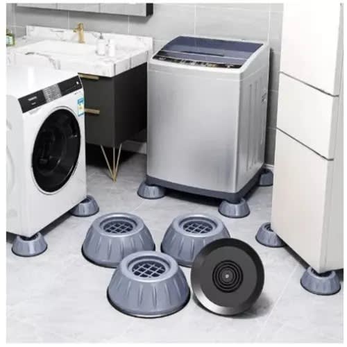 Anti-vibration Washing Machine & Fridge Stand Pad With Suction - 4 Pieces