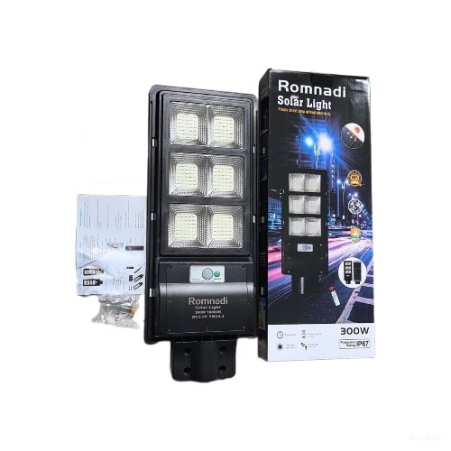 6 Eyes Solar Street Light - Free Pole & Remote Control - 300W