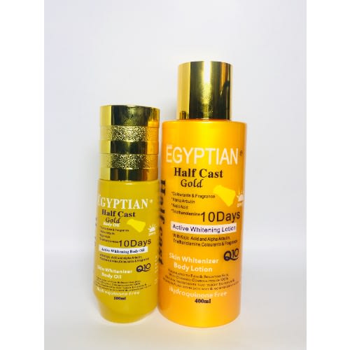 Egyptian Half Cast Gold Body Oil And Egyptian Half Cast Gold Body Lotion