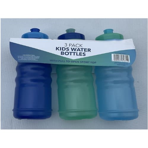 3 Pack Sports Water Bottles- Blue  - 600ml