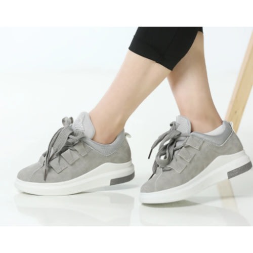 Platform Ladies Tennis Sneakers - Grey