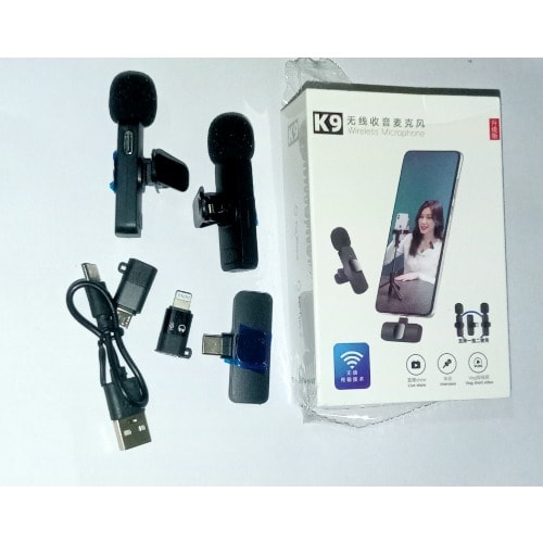 K9 Dual Wireless Microphone Type-c Android Iphone Ios Wireless Lapel Microphone