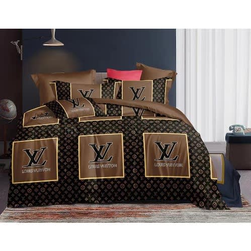 Brown Color Duvet Sets With Pellow cases