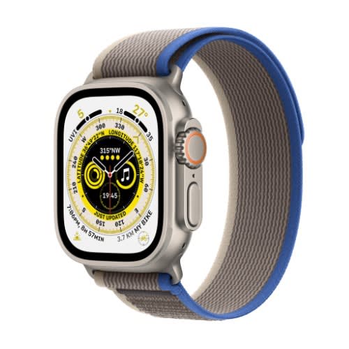 Watch Ultra Gps + Cellular, 49mm Titanium Case With Blue/gray Trail Loop Mnhl3b/a