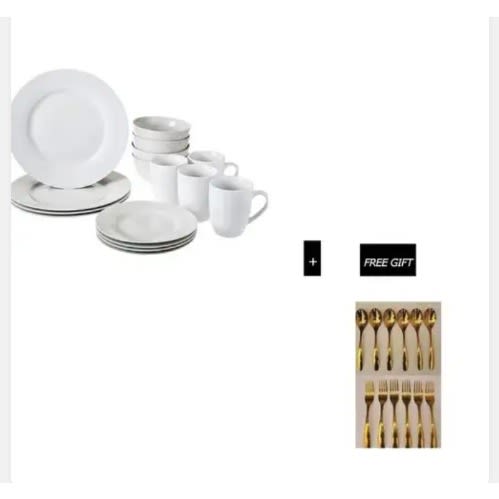 16 Pieces Of Dinner Sets + Free Gold Spoon And Forks