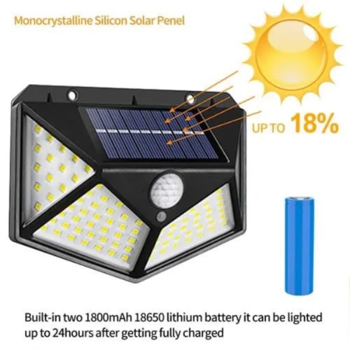 100 Led Solar Powered Light - 3mode Sensor Outdoor Lamp