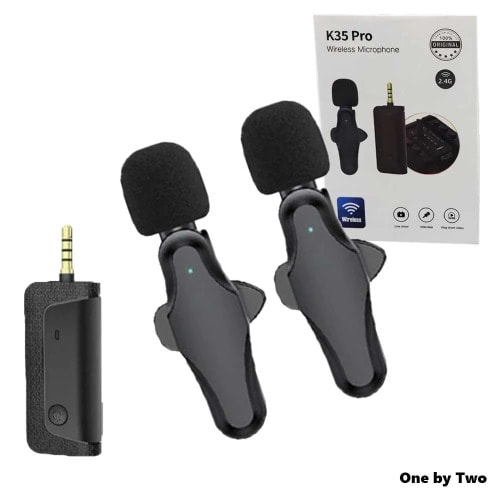 K35 Pro Double Wireless Microphones For Phone,laptop And Camera