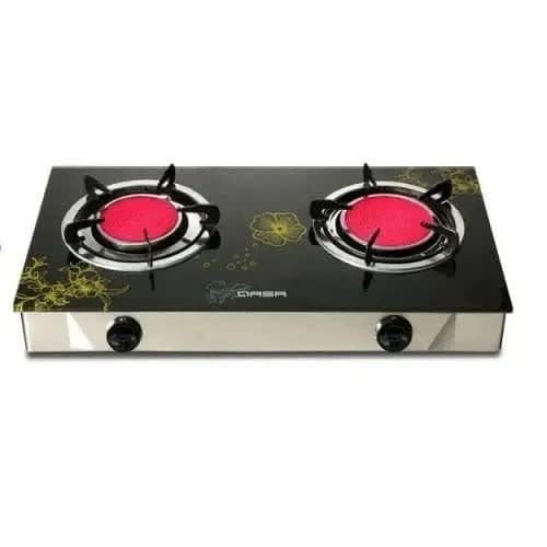 Glass Top Gas Cooker - 2 Burner
