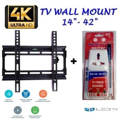 Tv Wall Mount 14-42 + Surge Protector