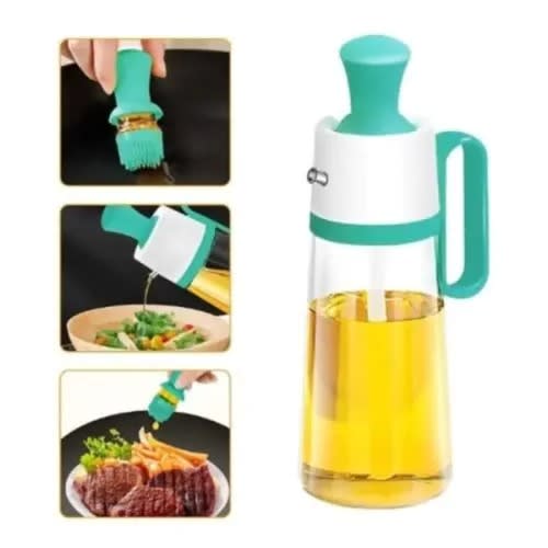 Oil Bottle Jar Container With Brush - 550ml