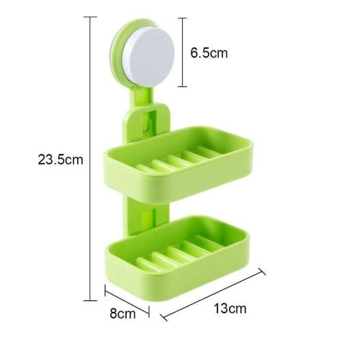 Double Layer Soap Box With Suction Cup Holder