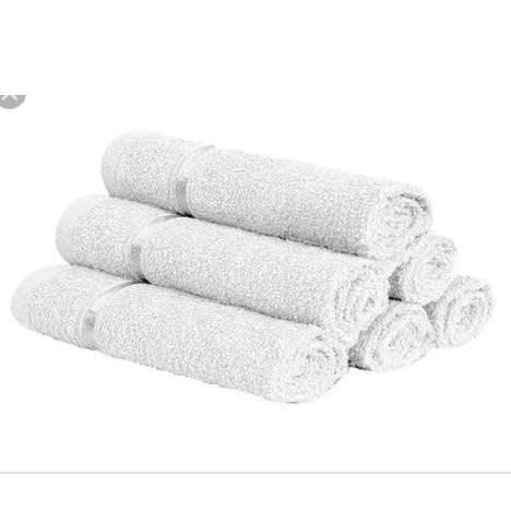 12 Bathing Face Towel- White