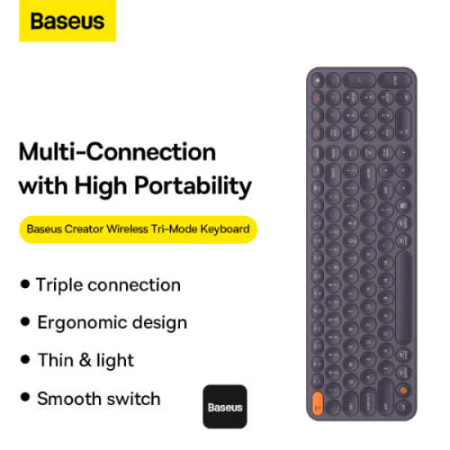 Baseus K01b Wireless Tri-mode Keyboard - Bluetooth 5.0 & Wireless - 2.4g