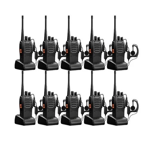 Walkie Talkie With Earpieces - 10 Pcs - Bf-888s