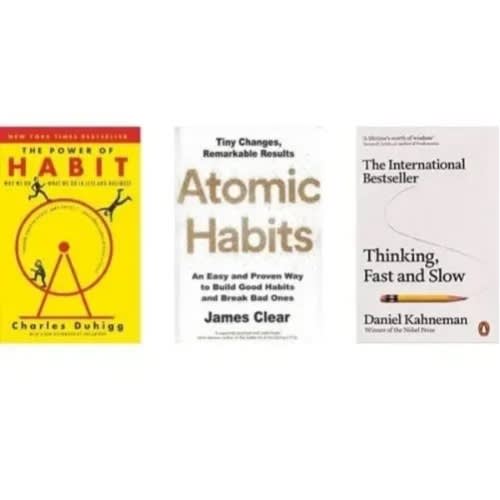 The Power Of Habit + Atomic Habits + Thinking Fast And Slow - 3 Books