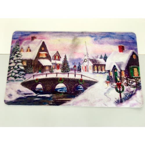 Village Winter Printed Kitchen Rug Mat - 18x30 Inches