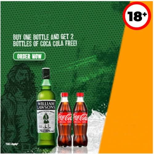 William Lawson's Finest Blended Scotch Whisky (75cl) + 2 bottles of Coca Cola (60cl)