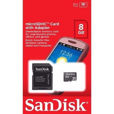 8GB Memory Card + Adapter