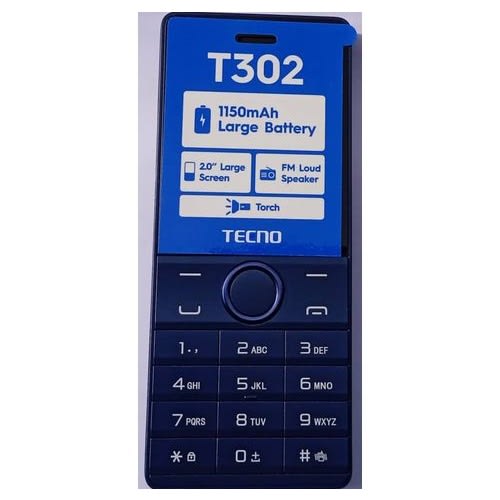 T302 - 2.0 Display - Fm Loud Speaker - Torch - 1150mAh - Blue