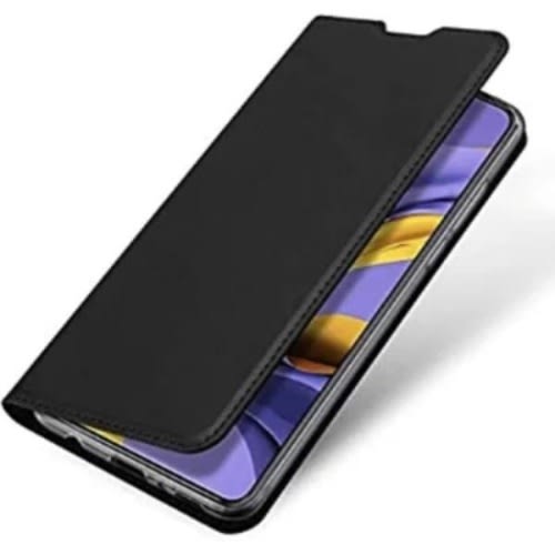Leather Flip Cover Case For Samsung A71 - Black