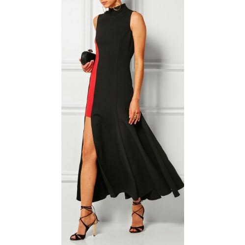 Black Dress With Red Tilt