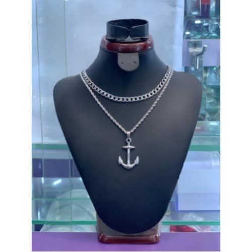 Two Chain With Anchor Pendant