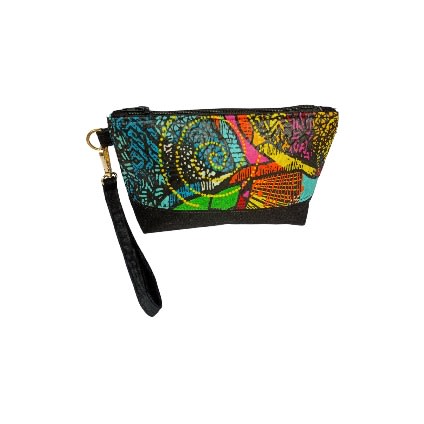 Ankara Wristlet Clutch Purse - Vibrant Green