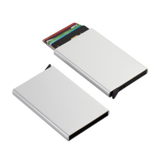 Pop Up Credit Card Metallic Holder  - Silver