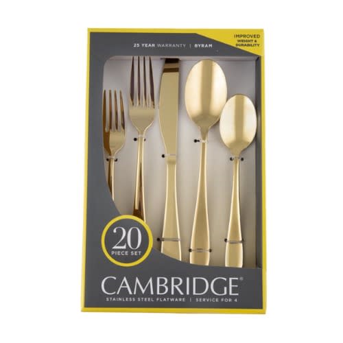 Cambridge Silversmiths Byram Flatware Set - Gold 20-piece