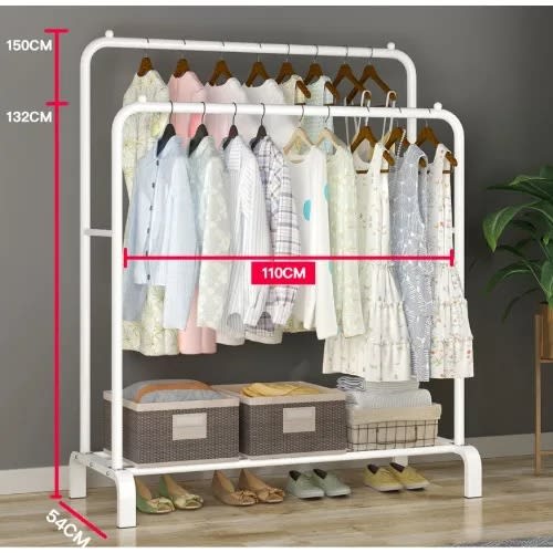 Floor Standing Clothes Hanger - White