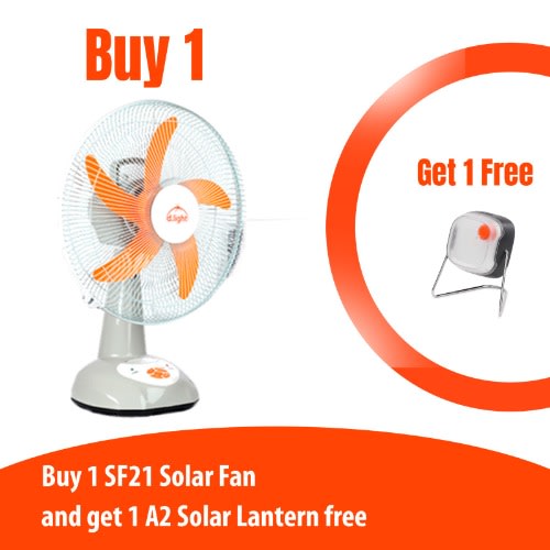 Sf21 14 Inch Solar Fan With Inbuilt Light, Up To 18hrs Runtime & Get A Free A2 Solar Lamp