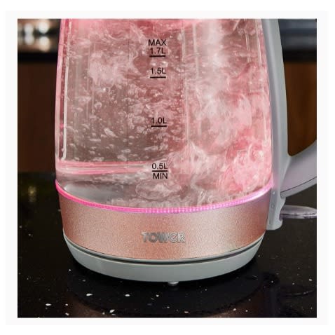 Buy Blush Pink Illuminating Glass Kettle 3000W Rapid