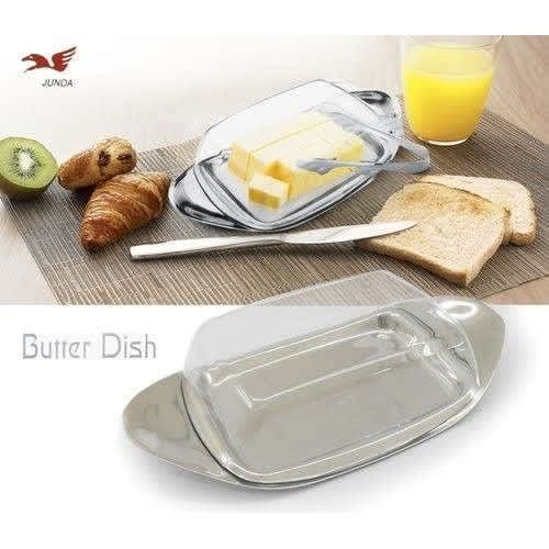 Butter Dish - Stainless Steel With Thong