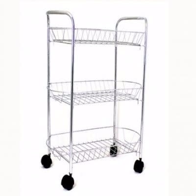 3 Tier Trolley Storage Rack - Silver